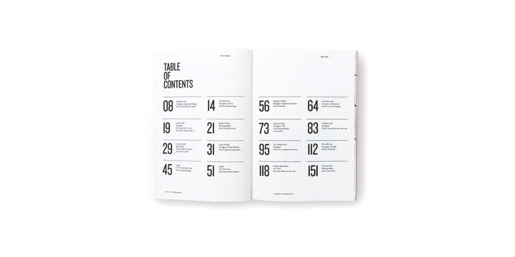 creative contents page